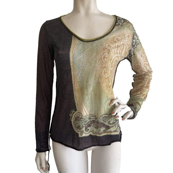 Deux Mille Vingt Six Tops - 2026 Deux Mille Vingt Six Vintage Y2K Wool Blend Long Sleeve Art to Wear Top